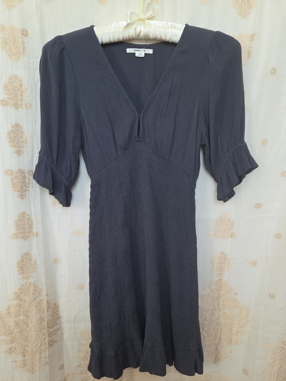 O'Neill Women's Navy Textured V-Neck Dress